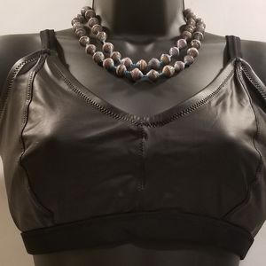 Forever 21 Plus Black Faux Leather Bra (NWOT)